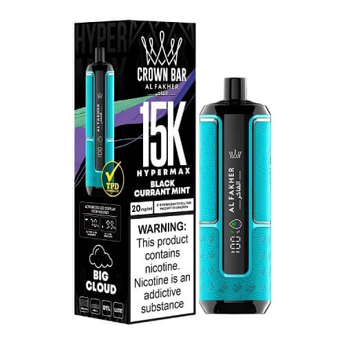 Al Fakher Crown Bar 15000 Hypermax Disposable Device , Blackcurrat Mint