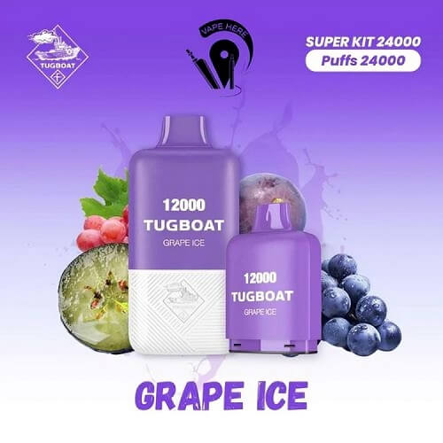 Tugboat 24000 Disposable Vape Device , Grape Ice