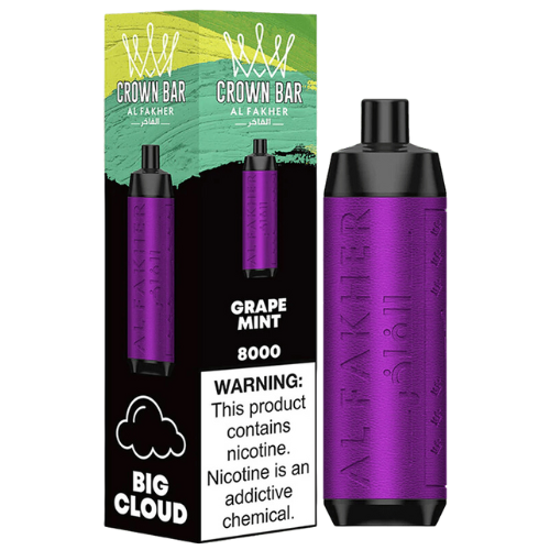 Al Fakher Crown Bar 8000 Disposable Vape Device - Grape Mint