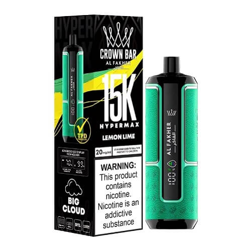 Al Fakher Crown Bar 15000 Hypermax Disposable Device , Lemon Lime