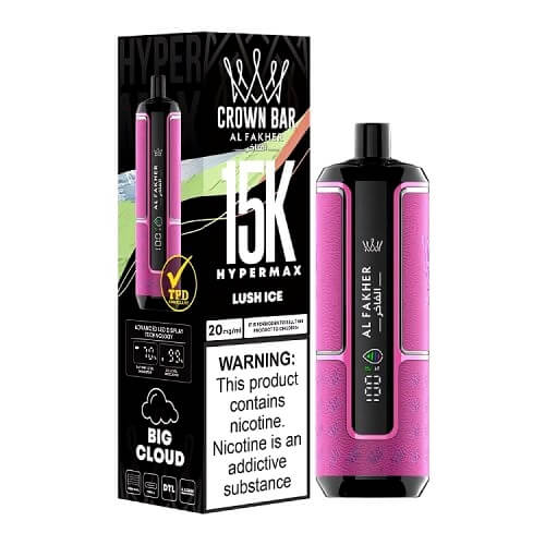 Al Fakher Crown Bar 15000 Hypermax Disposable Device , Lush Ice