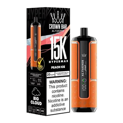 Al Fakher Crown Bar 15000 Hypermax Disposable Device , Peach Ice