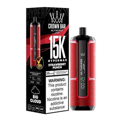 Al Fakher Crown Bar 15000 Hypermax Disposable Device , Strawberry Punch