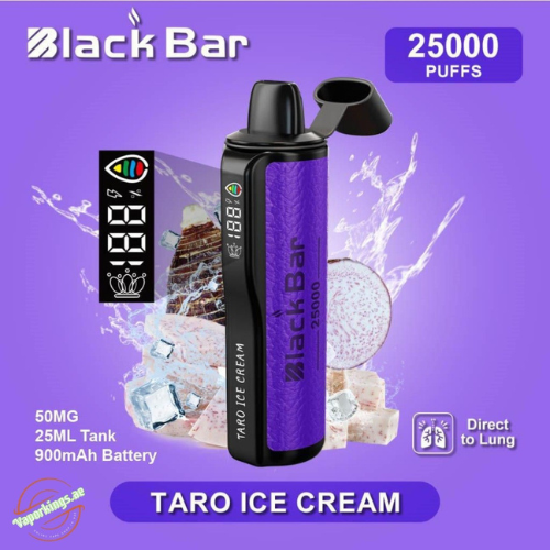 Black Bar 25000 Puffs Disposable Vape Device -Taro Ice Cream