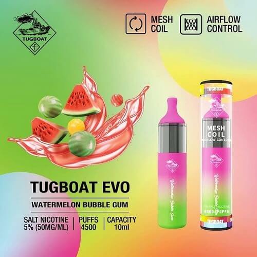 Tugboat EVO 4500 Disposable Vape Device , Watermelon Bubble Gum